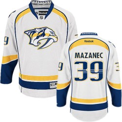 Marek Mazanec Nashville Predators Reebok Authentic Away Jersey (White)