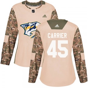 Alexandre Carrier Nashville Predators Adidas Women's Authentic Veterans Day Practice Jersey (Camo)