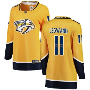 David Legwand Nashville Predators Fanatics Branded Women's Breakaway Home Jersey (Yellow)