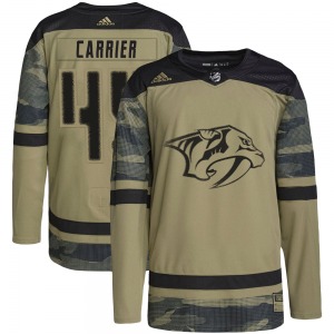 Alexandre Carrier Nashville Predators Adidas Authentic Military Appreciation Practice Jersey (Camo)