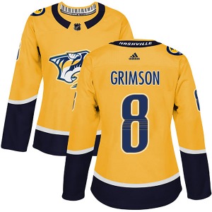 Stu Grimson Nashville Predators Adidas Women's Authentic Home Jersey (Gold)