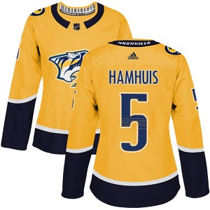 Dan Hamhuis Nashville Predators Adidas Women's Authentic Home Jersey (Gold)