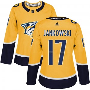Mark Jankowski Nashville Predators Adidas Women's Authentic Home Jersey (Gold)