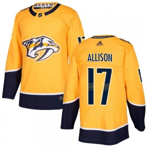 Wade Allison Nashville Predators Adidas Youth Authentic Home Jersey (Gold)