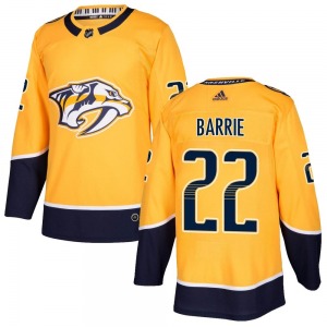 Tyson Barrie Nashville Predators Adidas Youth Authentic Home Jersey (Gold)