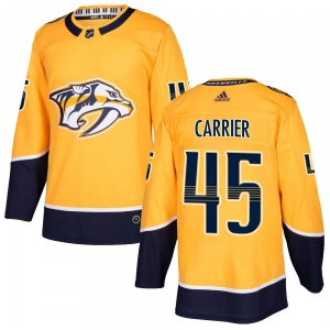 Alexandre Carrier Nashville Predators Adidas Youth Authentic Home Jersey (Gold)