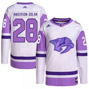 Jaret Anderson-Dolan Nashville Predators Adidas Authentic Hockey Fights Cancer Primegreen Jersey (White/Purple)