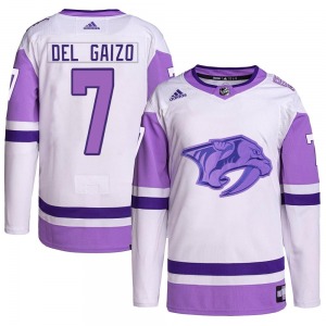 Marc Del Gaizo Nashville Predators Adidas Authentic Hockey Fights Cancer Primegreen Jersey (White/Purple)