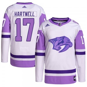 Scott Hartnell Nashville Predators Adidas Authentic Hockey Fights Cancer Primegreen Jersey (White/Purple)
