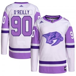 Ryan O'Reilly Nashville Predators Adidas Authentic Hockey Fights Cancer Primegreen Jersey (White/Purple)