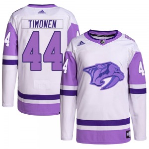 Kimmo Timonen Nashville Predators Adidas Authentic Hockey Fights Cancer Primegreen Jersey (White/Purple)