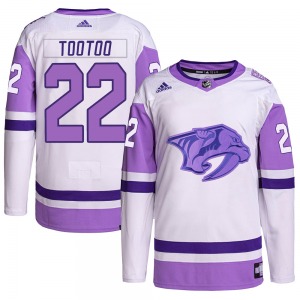 Jordin Tootoo Nashville Predators Adidas Authentic Hockey Fights Cancer Primegreen Jersey (White/Purple)