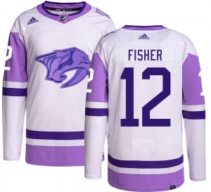 Mike Fisher Nashville Predators Adidas Authentic Hockey Fights Cancer Jersey