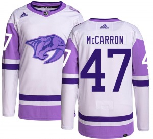 Michael McCarron Nashville Predators Adidas Authentic Hockey Fights Cancer Jersey
