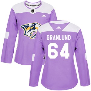 Mikael Granlund Nashville Predators Adidas Women's Authentic Fights Cancer Practice Jersey (Purple)