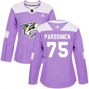 Juuso Parssinen Nashville Predators Adidas Women's Authentic Fights Cancer Practice Jersey (Purple)
