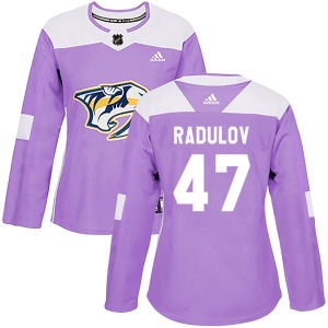 Alexander Radulov Nashville Predators Adidas Women's Authentic Fights Cancer Practice Jersey (Purple)