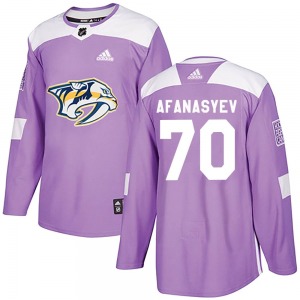 Egor Afanasyev Nashville Predators Adidas Authentic Fights Cancer Practice Jersey (Purple)