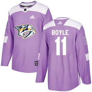 Brian Boyle Nashville Predators Adidas Authentic Fights Cancer Practice Jersey (Purple)