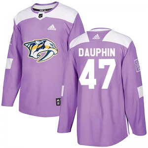 Laurent Dauphin Nashville Predators Adidas Authentic Fights Cancer Practice Jersey (Purple)