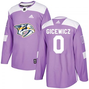 Carson Gicewicz Nashville Predators Adidas Authentic Fights Cancer Practice Jersey (Purple)