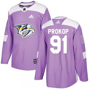 Luke Prokop Nashville Predators Adidas Authentic Fights Cancer Practice Jersey (Purple)