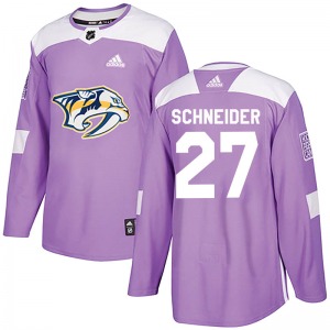Cole Schneider Nashville Predators Adidas Authentic Fights Cancer Practice Jersey (Purple)
