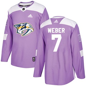 Yannick Weber Nashville Predators Adidas Authentic Fights Cancer Practice Jersey (Purple)