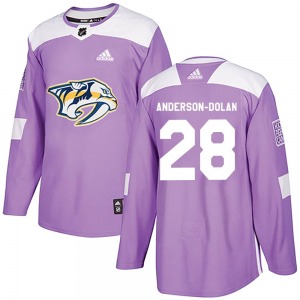 Jaret Anderson-Dolan Nashville Predators Adidas Youth Authentic Fights Cancer Practice Jersey (Purple)
