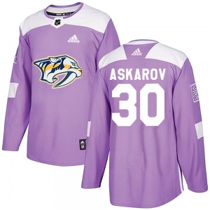 Yaroslav Askarov Nashville Predators Adidas Youth Authentic Fights Cancer Practice Jersey (Purple)