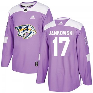 Mark Jankowski Nashville Predators Adidas Youth Authentic Fights Cancer Practice Jersey (Purple)