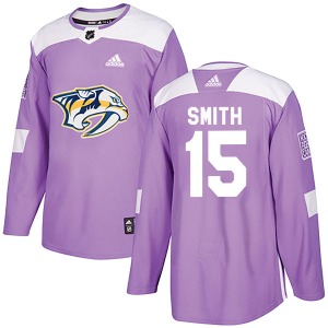 Craig Smith Nashville Predators Adidas Youth Authentic Fights Cancer Practice Jersey (Purple)