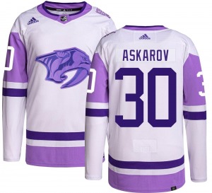 Yaroslav Askarov Nashville Predators Adidas Youth Authentic Hockey Fights Cancer Jersey