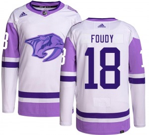Liam Foudy Nashville Predators Adidas Youth Authentic Hockey Fights Cancer Jersey