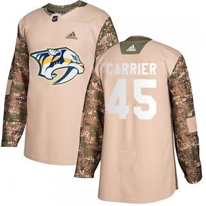 Alexandre Carrier Nashville Predators Adidas Authentic Veterans Day Practice Jersey (Camo)