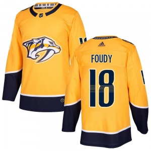 Liam Foudy Nashville Predators Adidas Authentic Home Jersey (Gold)