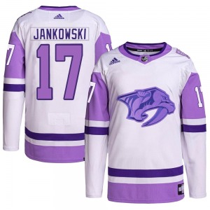 Mark Jankowski Nashville Predators Adidas Youth Authentic Hockey Fights Cancer Primegreen Jersey (White/Purple)