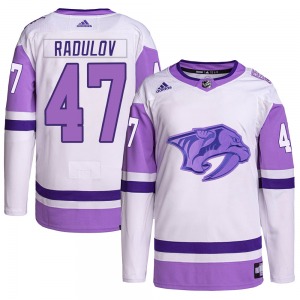 Alexander Radulov Nashville Predators Adidas Youth Authentic Hockey Fights Cancer Primegreen Jersey (White/Purple)