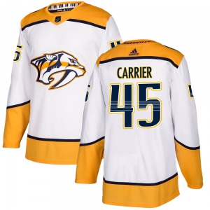 Alexandre Carrier Nashville Predators Adidas Youth Authentic Away Jersey (White)