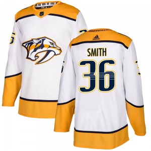 Cole Smith Nashville Predators Adidas Youth Authentic Away Jersey (White)