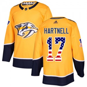 Scott Hartnell Nashville Predators Adidas Youth Authentic USA Flag Fashion Jersey (Gold)
